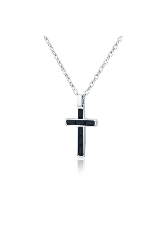 Thin Cross Necklace - BrandGioielli-Black