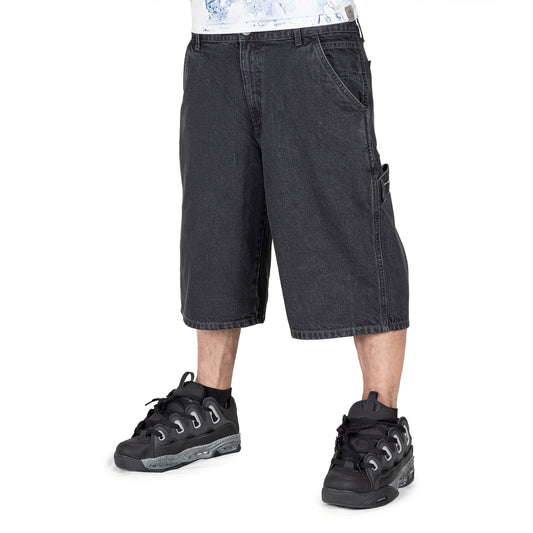 Blue Skin Jeans Shorts - Command C Bermuda-Black