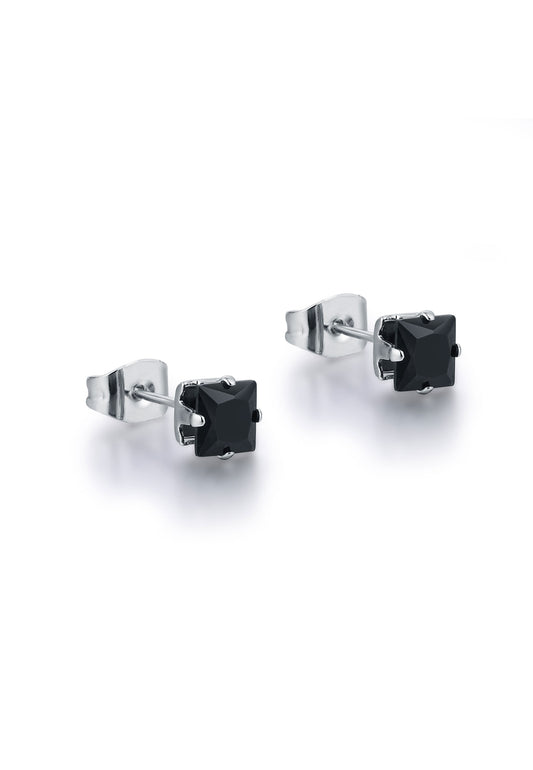 5mm square light point earrings - BrandGioielli-Black