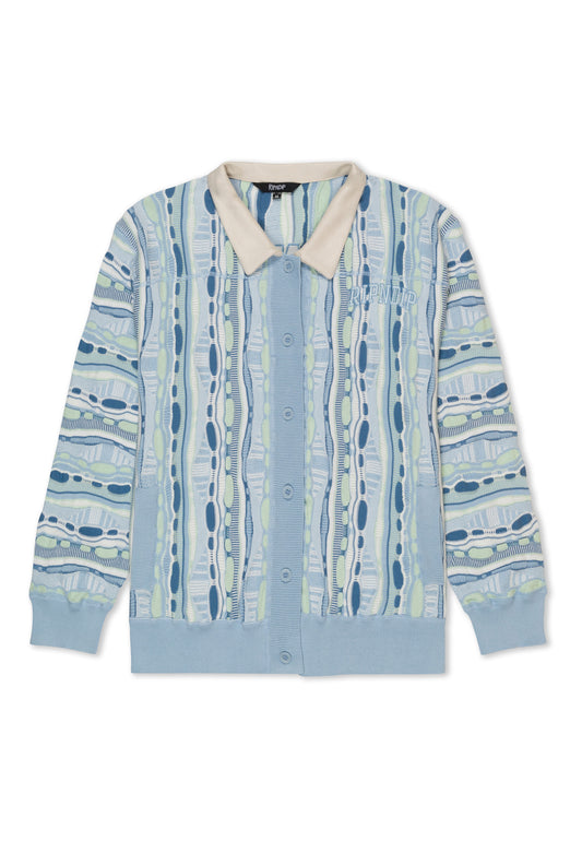 Rip N Dip Sweater - Corded Button Up Jacket - Light Blue