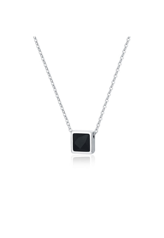 Square Crystal Necklace - BrandGioielli-Black