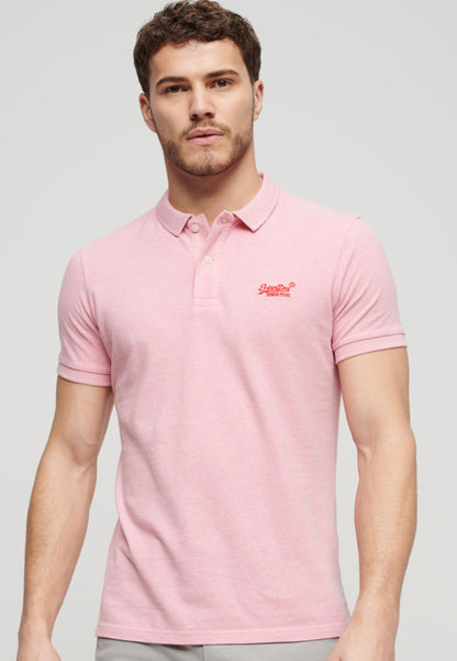 Superdry Short Sleeve Polo - Classic Pique Polo-Pink