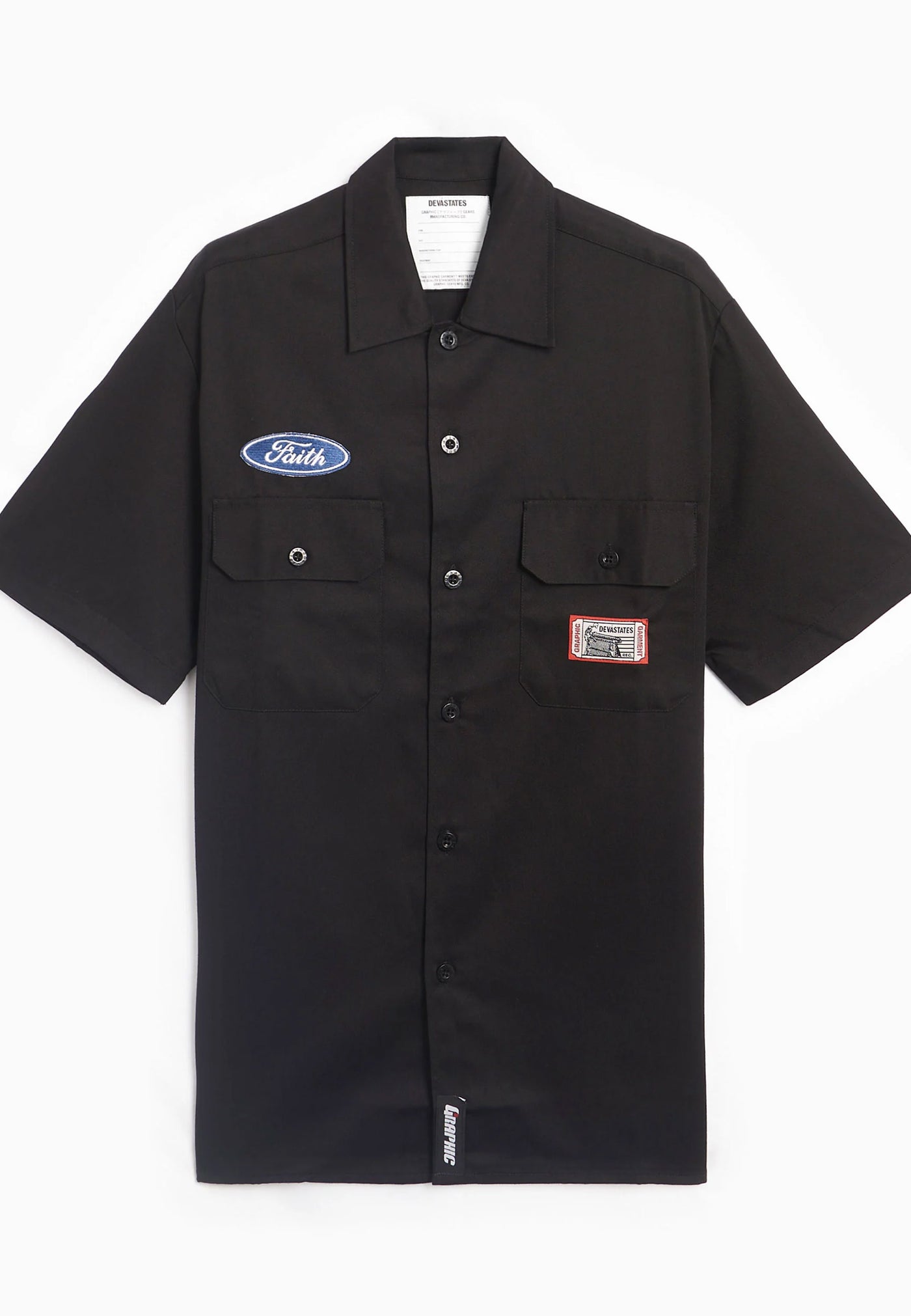 Camicia a maniche corte Devà States - Fuel Work Shirt-Nero