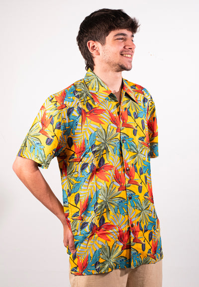 Camicia Hawaiiana Karmakula - Caicos Yellow-Giallo