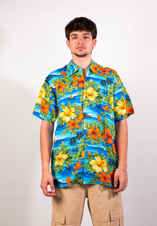 Karmakula Hawaiian Shirt - San Adreas Blue-Blue