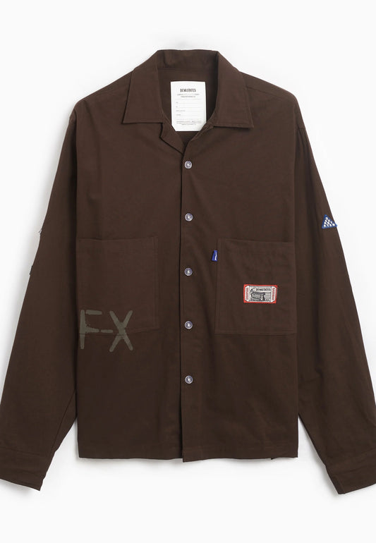 Camicia Devà States - Field Overshirt Hornet-Marrone