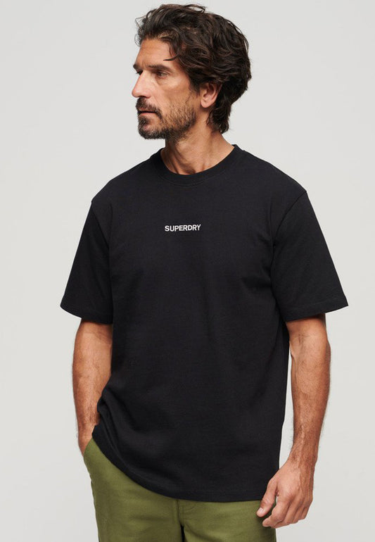 Superdry Short Sleeve T-Shirt - Micro Logo Graphic Tee-Black