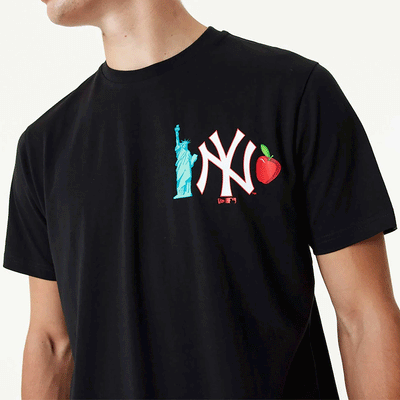 T-shirt a maniche corte New Era - MLB City Graphic Yankees tee -Nero