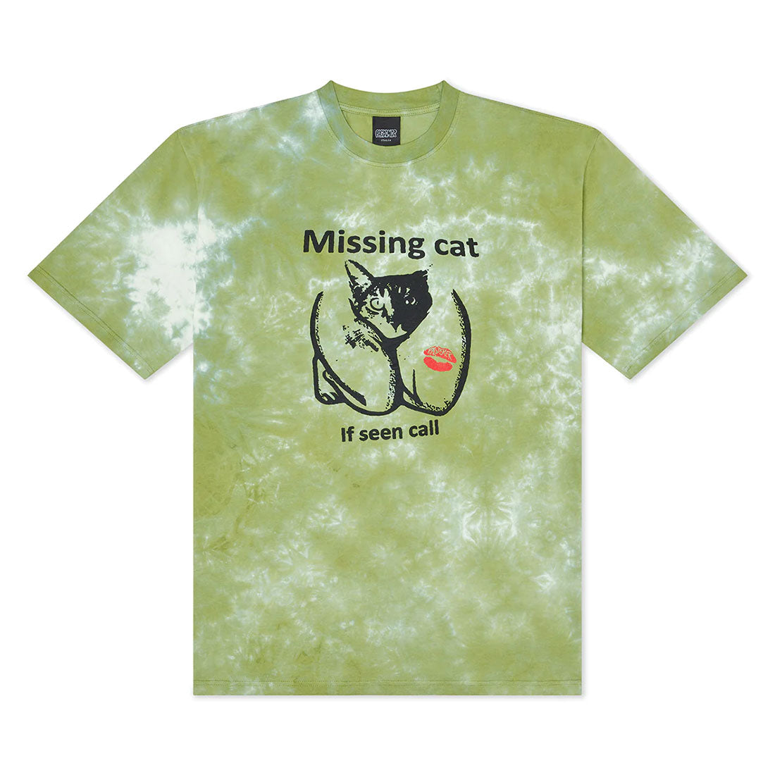 Pas De Mer Short Sleeve T-Shirt - Missing cat Tee - Green