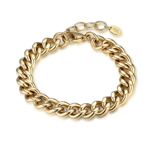 Flat Grumetta Bracelet 8mm 16+3cm - BrandGioielli-Oro