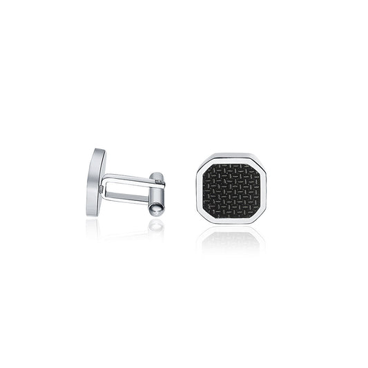 Carbon fiber cufflinks - BrandGioielli-Black