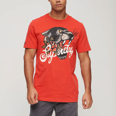 T-shirt a maniche corte Superdry - Tattoo Graphic Tee-Rosso