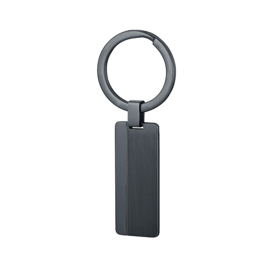 Satin plate key ring - BrandGioielli-Black