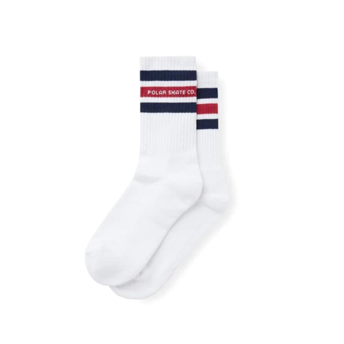 Polar Logo Socks - Fat Stripe Socks -White