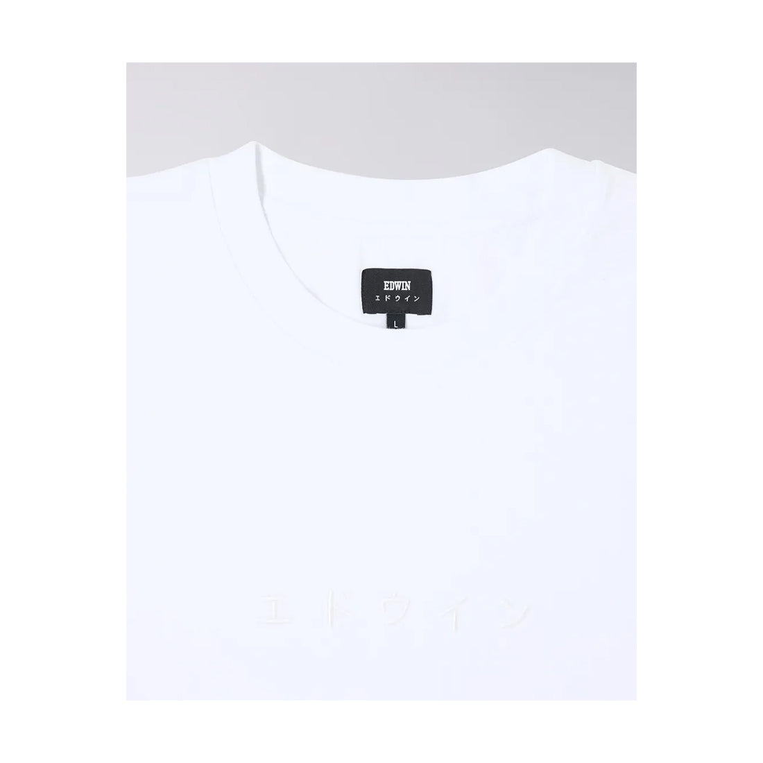T-shirt a maniche corte Edwin - Katakana Embroidery -Bianco