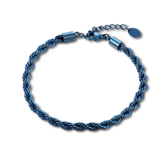 Bracciale catena corda blu - BrandGioielli-Blu