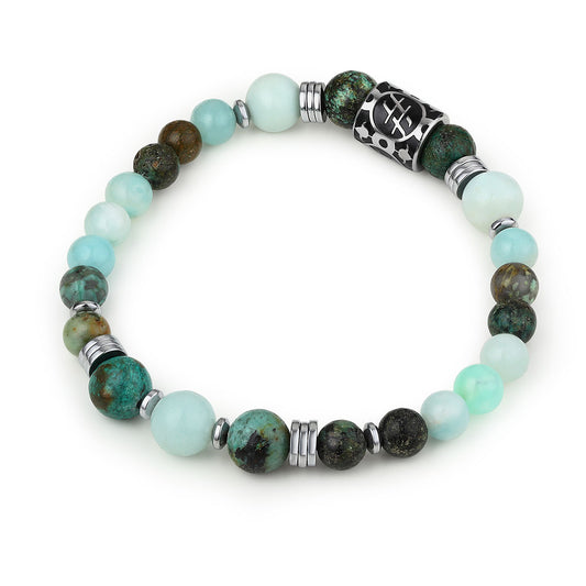 Bracciale Amazonite e Turchese Africano - BrandGioielli-Turchese