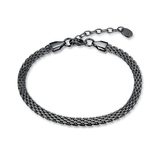 Bracciale catena mesh nero - BrandGioielli-Nero