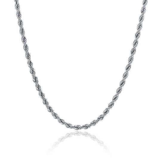 Steel rope chain necklace - BrandGioielli-Grey