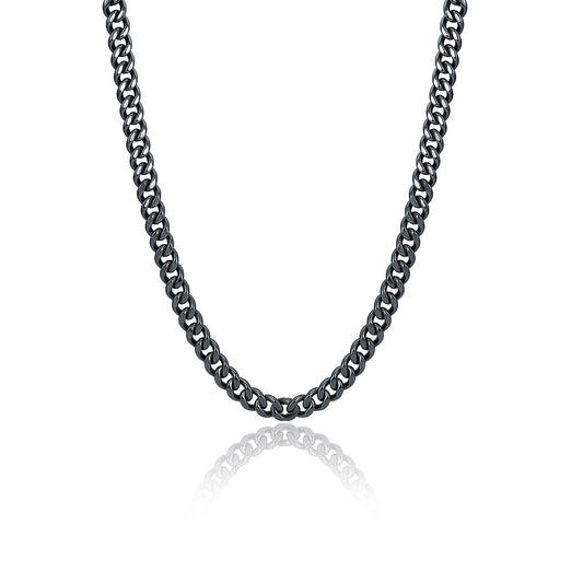 Flat Grumetta Necklace 8mm 50cm - BrandGioielli-Black