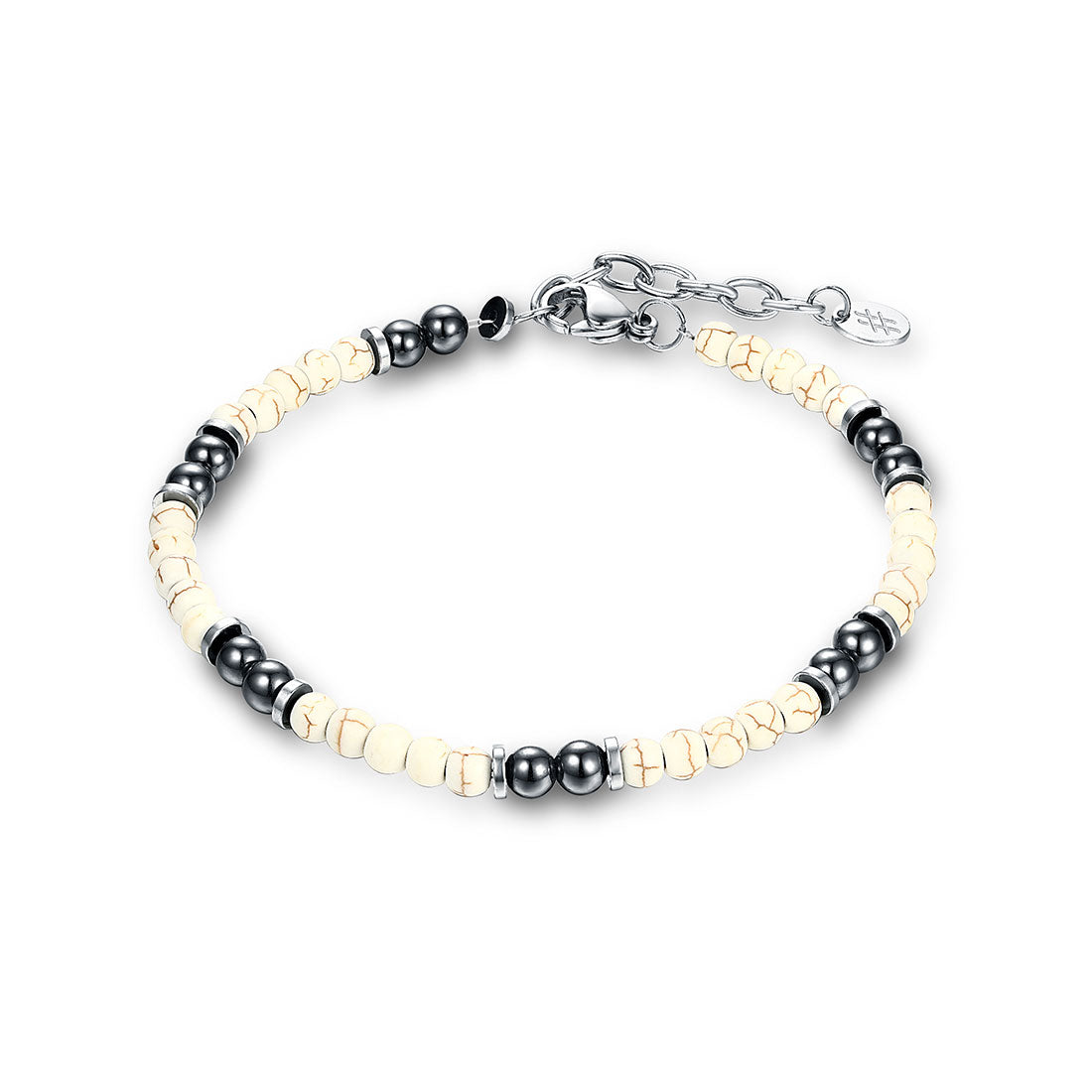 White and Steel Bracelet - BrandGioielli-White