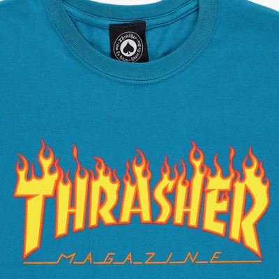 T-shirt a maniche corte Thrasher - Flame Tee -Turchese