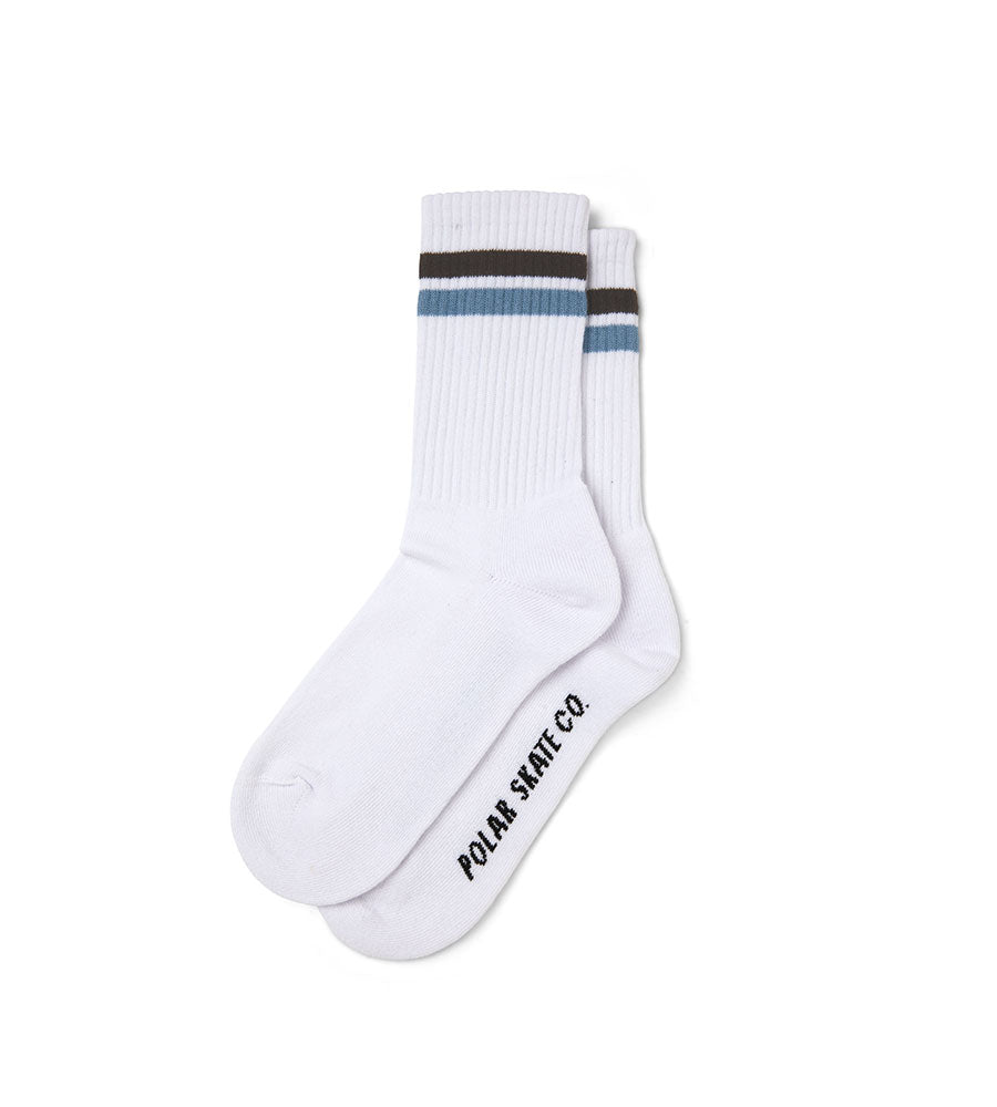 Stripe Socks Brown/Blue-White