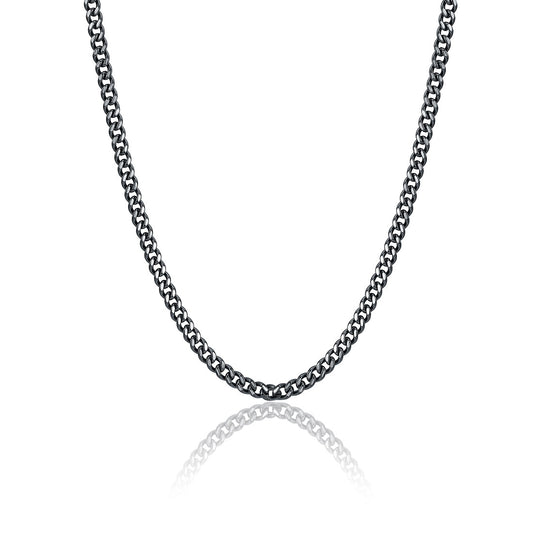 Flat Grumetta Necklace 5 mm 50cm - BrandGioielli-Black