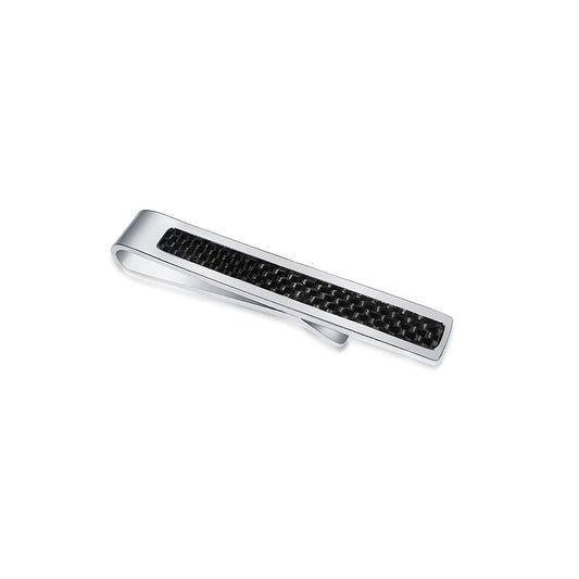 Tie clip with carbon fiber - BrandGioielli-Grey