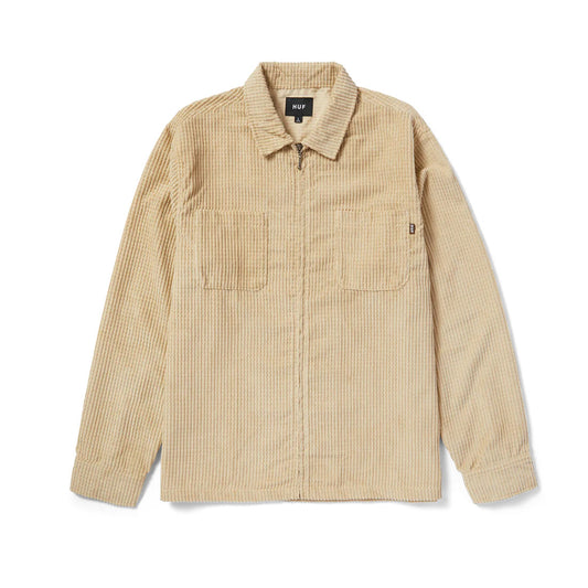 Camicia in velluto Huf - Cornelius Zip Shirt-Crema