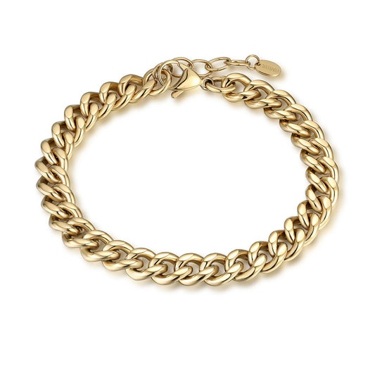 Flat Grumetta Bracelet 8mm 20+3cm - BrandGioielli-Oro