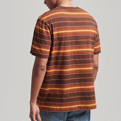 Superdry Short Sleeve T-Shirt - Vintage Textured Stripe Tee-Multi