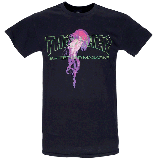 Thrasher Short Sleeve T-Shirt - Atlantic Drift Tee - Black