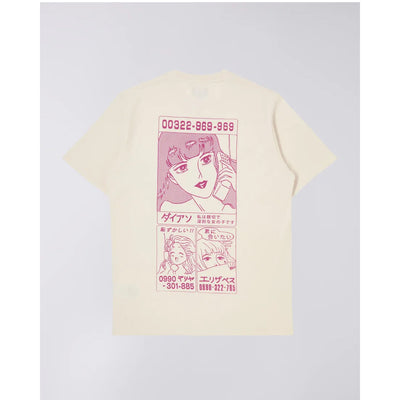 T-shirt a maniche corte Edwin - Phone Love -Crema