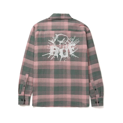 Camicia Unisex Huf - Smash Flannel Overshirt -Rosa