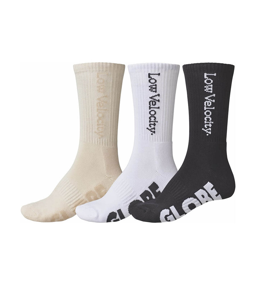 Low Velocity Crew Sock 3 Pack-Bianco