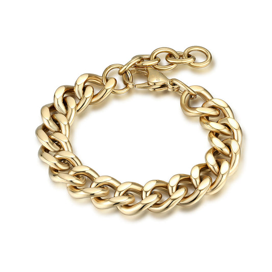 Flat Grumetta Bracelet 11mm 16+3cm - BrandGioielli-Gold