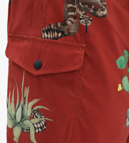 Mixed Boardshort Snake -Rosso