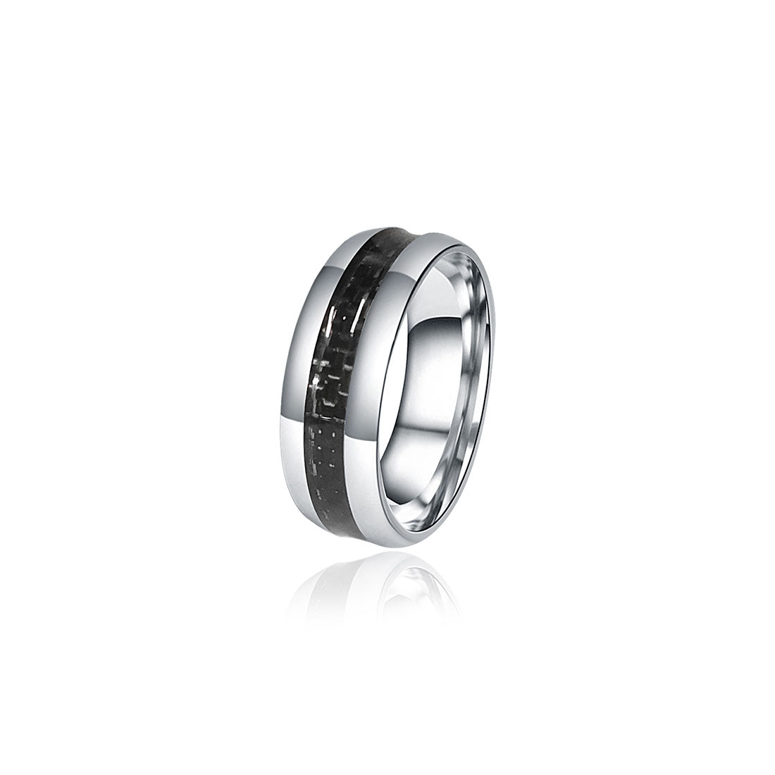 Ring with carbon fiber - BrandGioielli-Grey