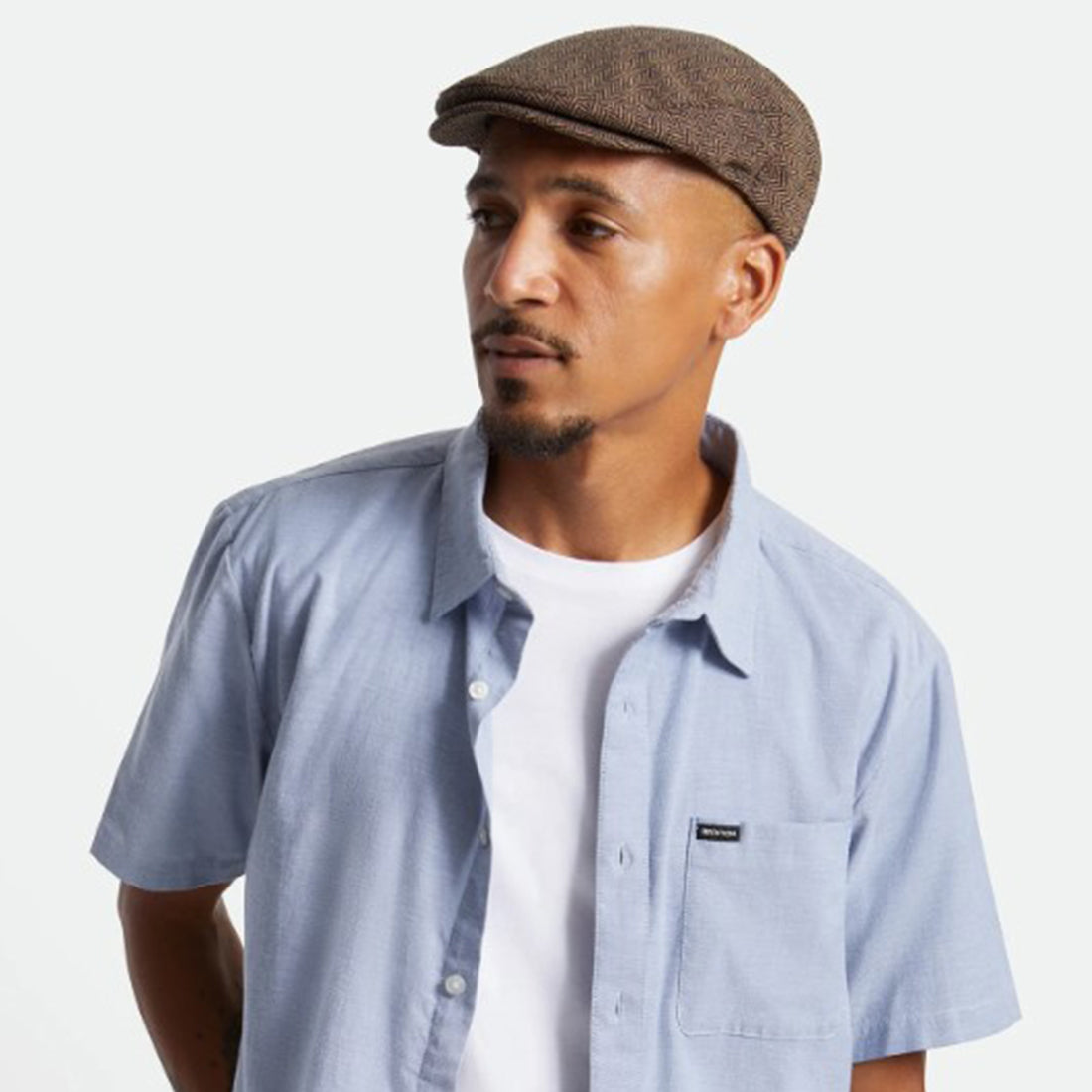 Brixton Flat Cap - Hooligan Snap Cap -Brown