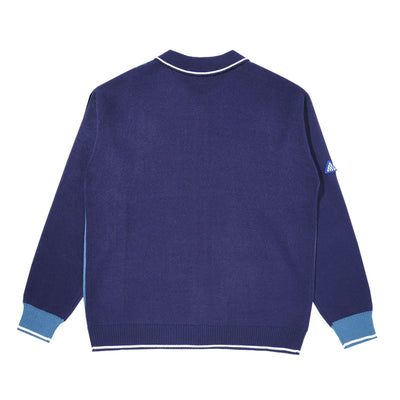 Maglione Devà States - Zip up polo sweater-Blu