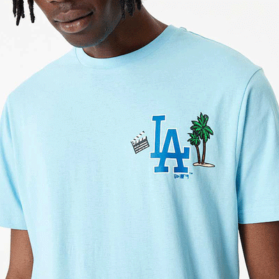 T-shirt a maniche corte New Era - MLB City Graphic Dodgers tee -Azzurro