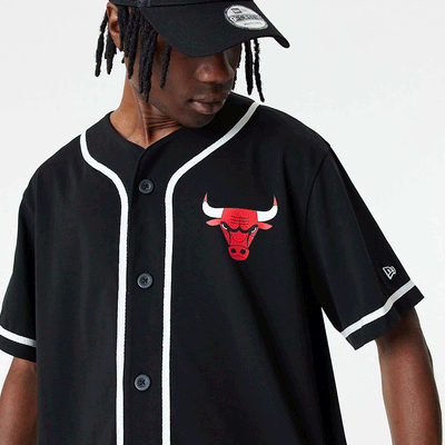 Camicia a maniche corte New era - Baseball Jersey Bulls -Nero