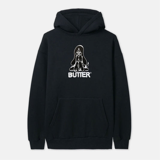 Butter Goods Hoodie - Hound Emb Hoodie-Black