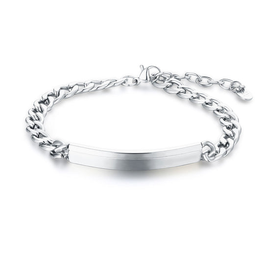 Bracciale con targhetta satinata - BrandGioielli-Grigio