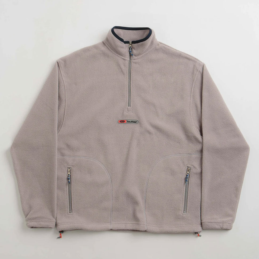 Butter Goods Fleece Sweatshirt - Pitch 1/4 Zip Pullover-Grey