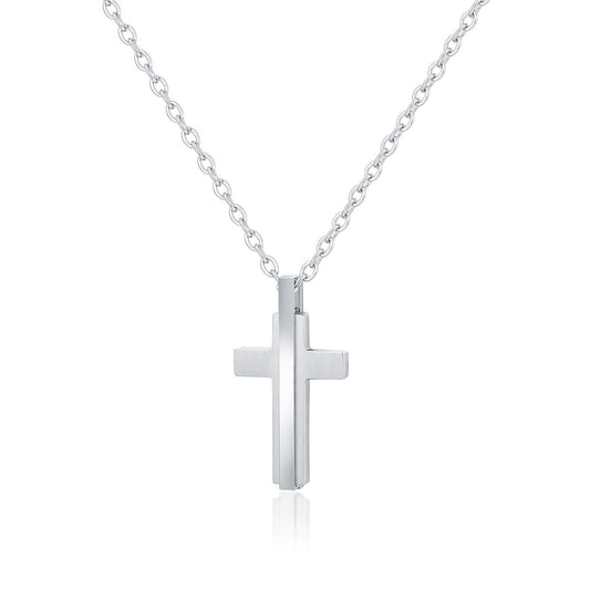 Satin cross necklace - BrandGioielli-Grey