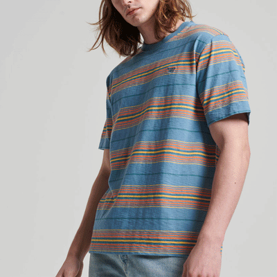 T-shirt a maniche corte Superdry - Vintage Textured Stripe Tee-Multi