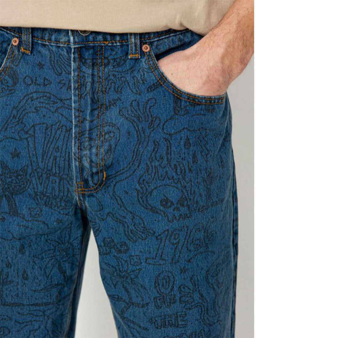 Jeans Vans - Check-5 Printed Denim -Blu