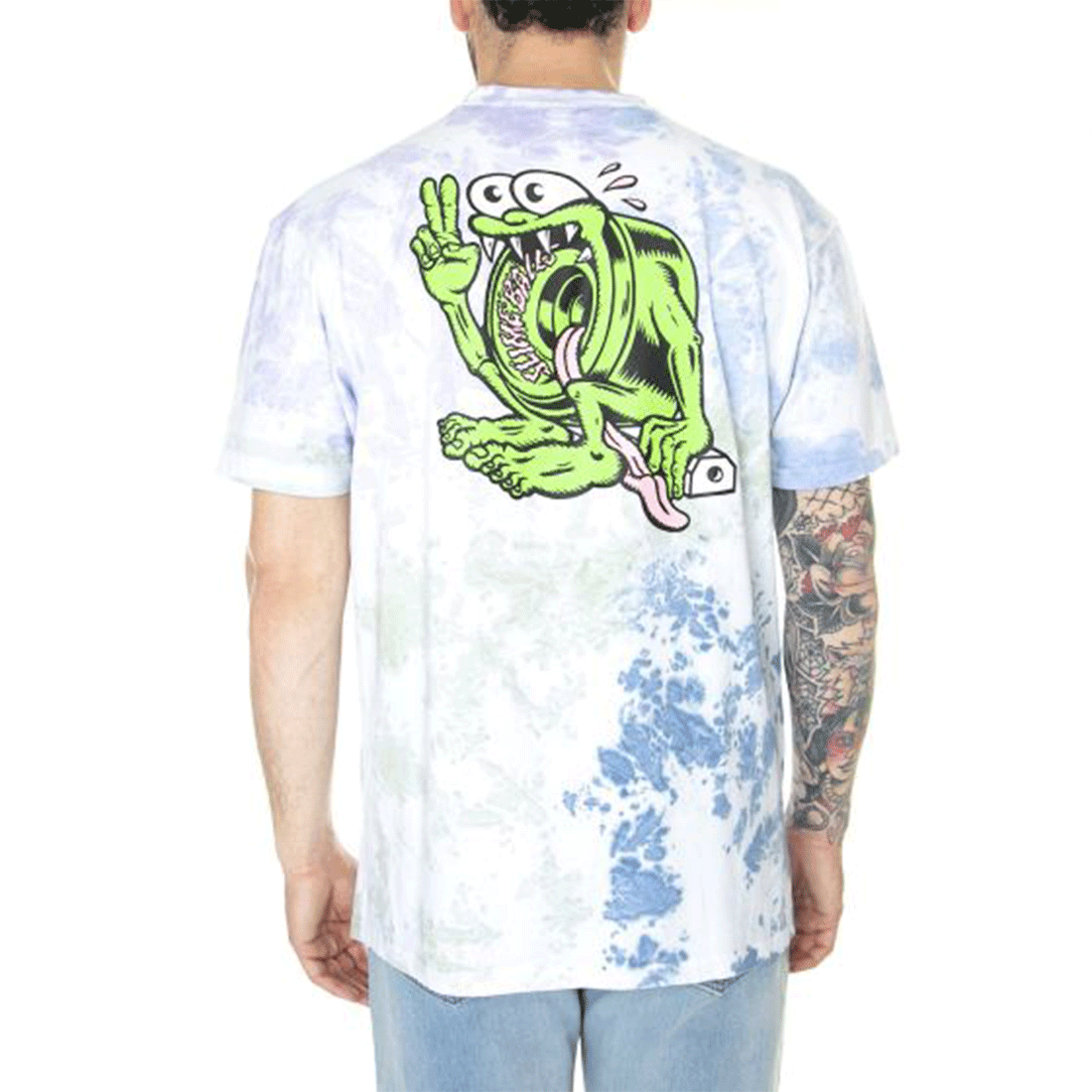 Santa Cruz short sleeve t-shirt - Slimey Tee - Light blue